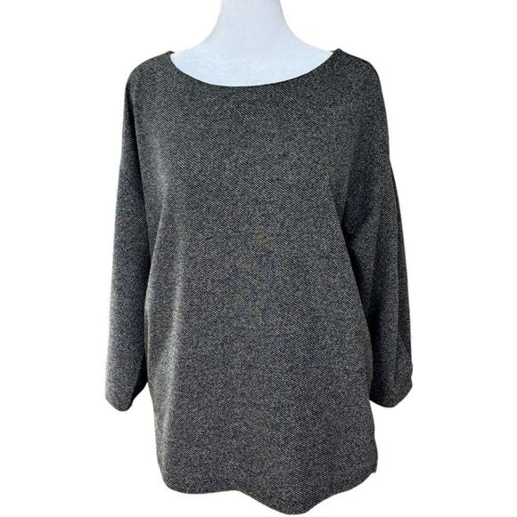 Banana Republic Factory 3/4 Envelope Sleeve Gray Drop Shoulder Blouse Top. Large - Picture 2 of 8